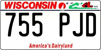 WI license plate 755PJD