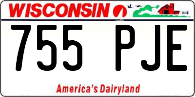 WI license plate 755PJE