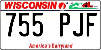 WI license plate 755PJF