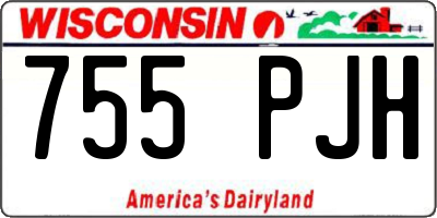 WI license plate 755PJH