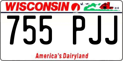 WI license plate 755PJJ