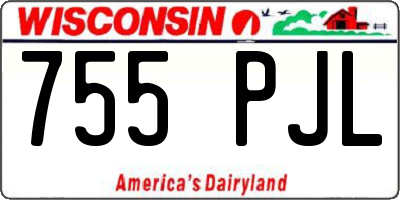 WI license plate 755PJL