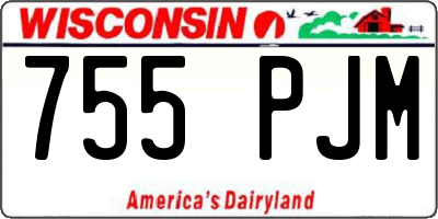 WI license plate 755PJM