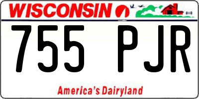 WI license plate 755PJR