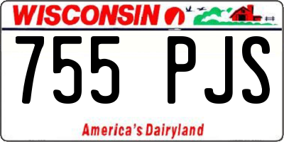 WI license plate 755PJS
