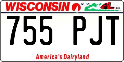 WI license plate 755PJT