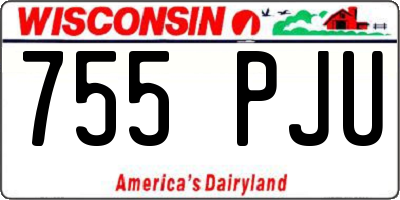 WI license plate 755PJU