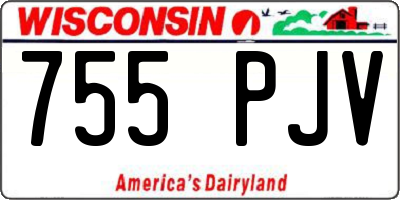WI license plate 755PJV