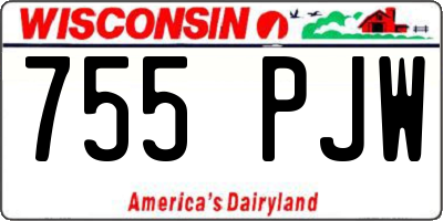 WI license plate 755PJW