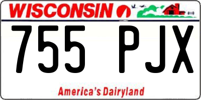 WI license plate 755PJX