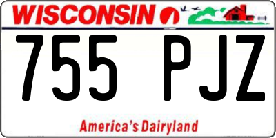 WI license plate 755PJZ