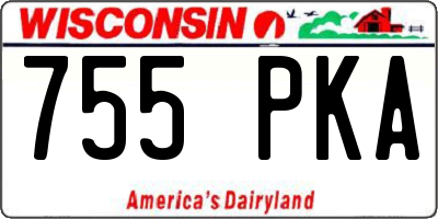 WI license plate 755PKA