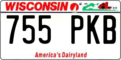 WI license plate 755PKB
