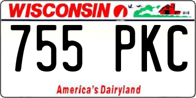 WI license plate 755PKC