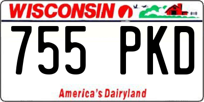 WI license plate 755PKD