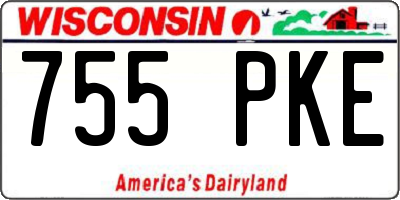 WI license plate 755PKE