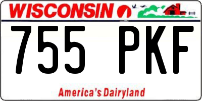 WI license plate 755PKF