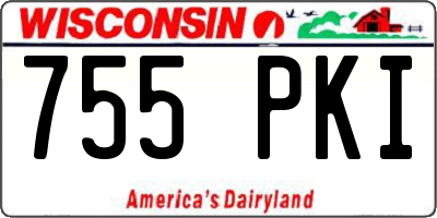 WI license plate 755PKI