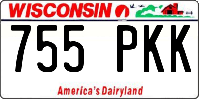 WI license plate 755PKK