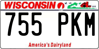 WI license plate 755PKM