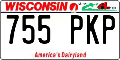WI license plate 755PKP