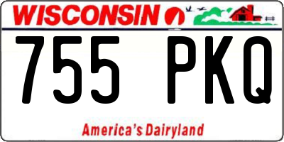 WI license plate 755PKQ