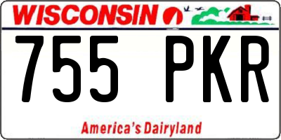 WI license plate 755PKR