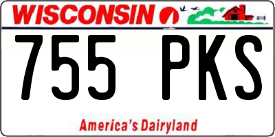 WI license plate 755PKS