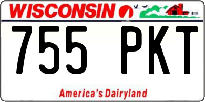 WI license plate 755PKT