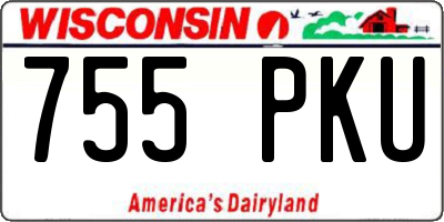 WI license plate 755PKU