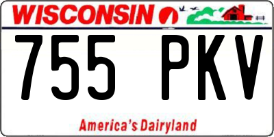 WI license plate 755PKV