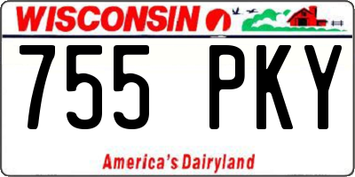 WI license plate 755PKY