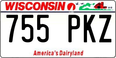 WI license plate 755PKZ