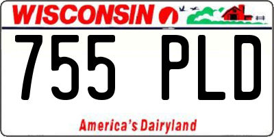 WI license plate 755PLD