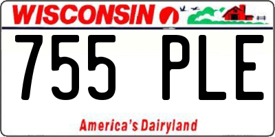 WI license plate 755PLE