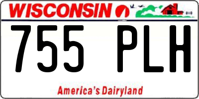 WI license plate 755PLH