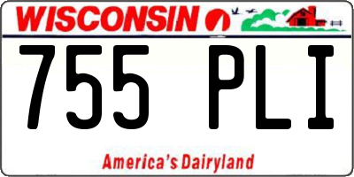 WI license plate 755PLI
