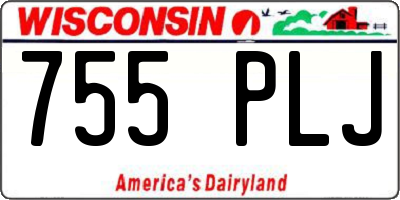 WI license plate 755PLJ