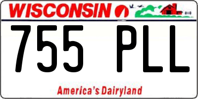 WI license plate 755PLL