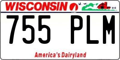 WI license plate 755PLM