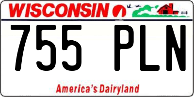 WI license plate 755PLN