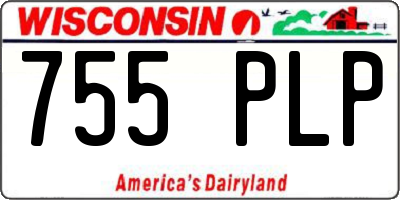 WI license plate 755PLP