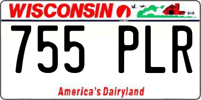 WI license plate 755PLR