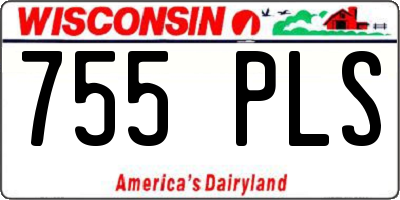 WI license plate 755PLS