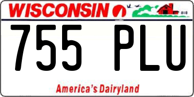 WI license plate 755PLU