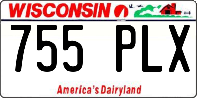 WI license plate 755PLX