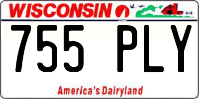 WI license plate 755PLY