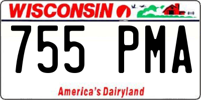 WI license plate 755PMA