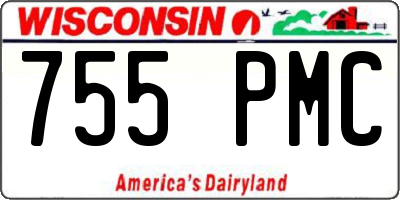 WI license plate 755PMC