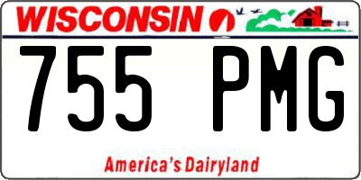 WI license plate 755PMG